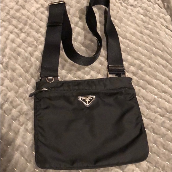 prada black nylon crossbody bag